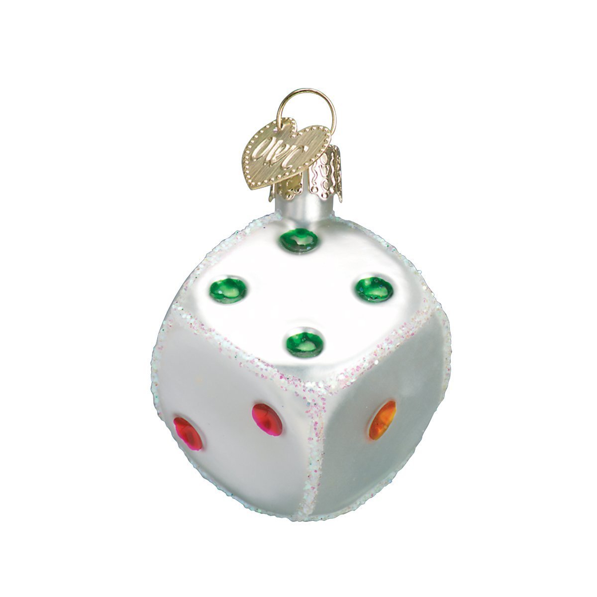 Old World Christmas Vegas Baby Glass Blown Ornaments for Christmas Tree, Dice