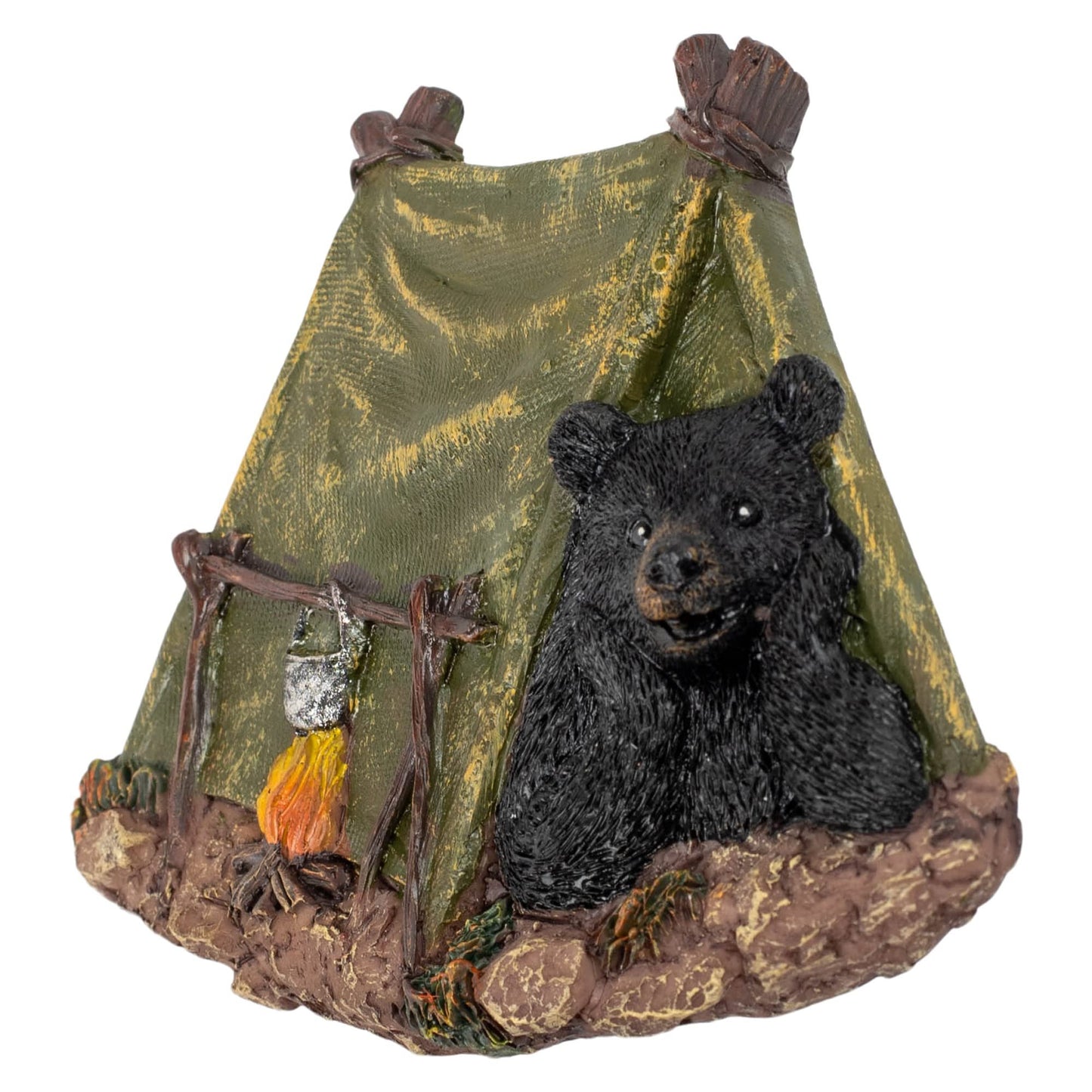 Slifka s Co. Black Bear Green Tent 4 x 4.25 Resin Plug in Night Light, (X2665)