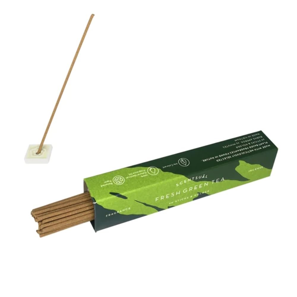 SCENTSUAL Incense - Fresh Green Tea 30 Sticks by NIPPON KODO, Japanese Quality Incense Since 1575