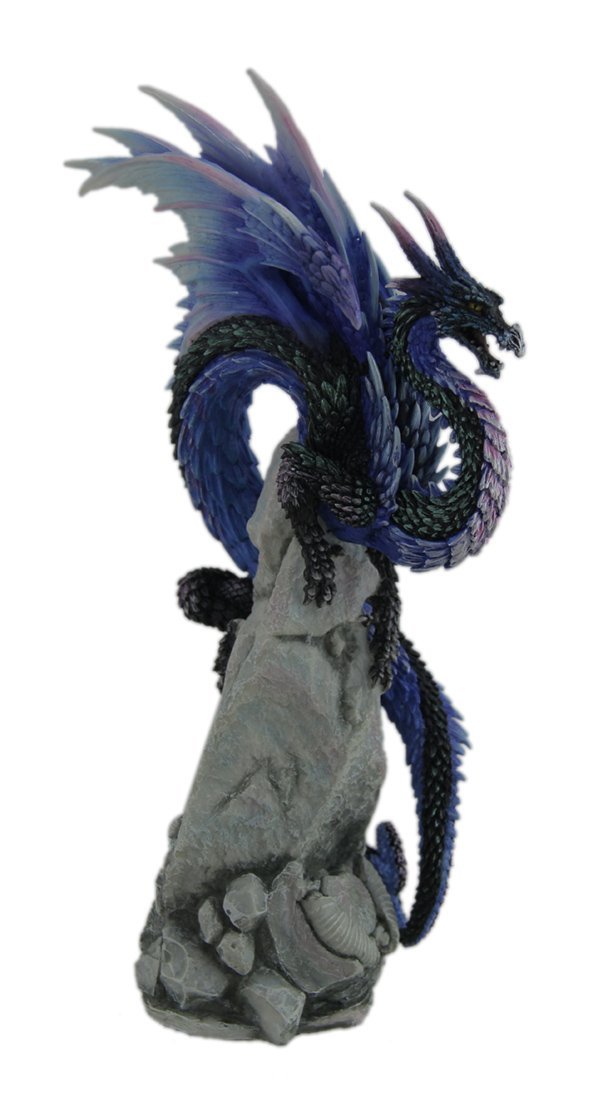 Veronese Design Andrew Bill Sapphire Sentinel Hand Painted Blue Dragon Statue