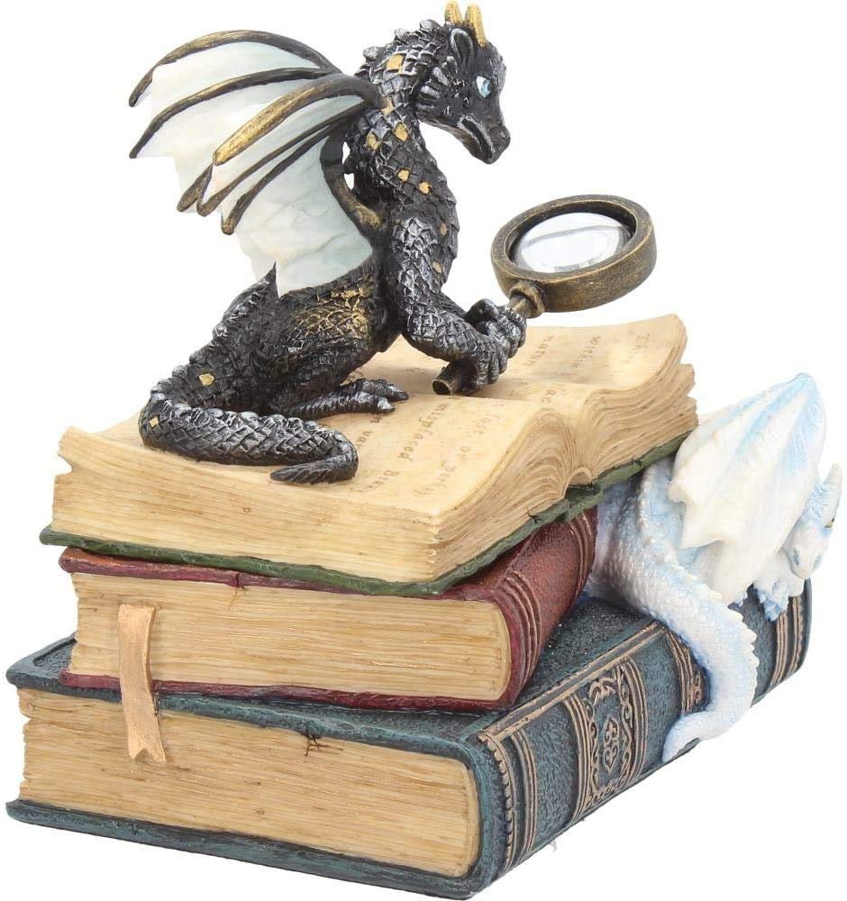 Unicorn Studio WU77103AA Miniature Scholars Dragons Books Trinket Box