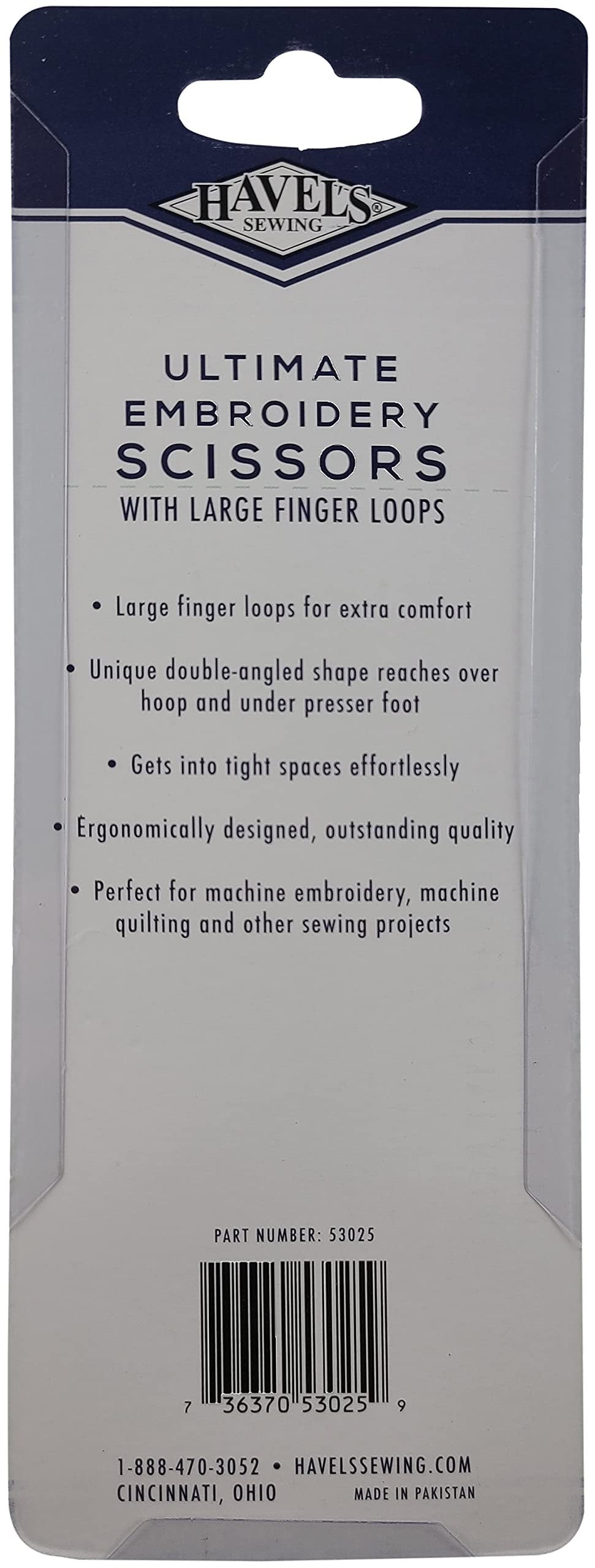 Havel's Ultimate Angled Machine Embroidery Scissors 5.25-inch, Multi-Colour, 1.78 x 8.26 x 19.44 cm