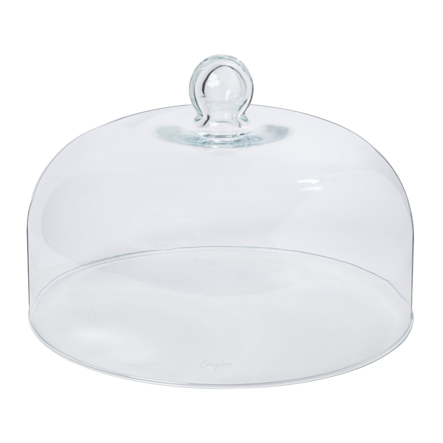 Casafina 12" Glass Dome Cloche - Arcade Collection, Clear | Mouth-Blown Handmade Cake Cover | Food Safe Glassware | Restaurant Quality Serveware