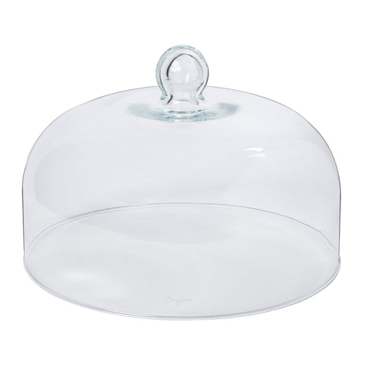 Casafina 12" Glass Dome Cloche - Arcade Collection, Clear | Mouth-Blown Handmade Cake Cover | Food Safe Glassware | Restaurant Quality Serveware