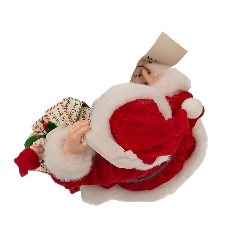 Kurt Adler 10.5-Inch Fabriché Santa with Mail and Elf, Red
