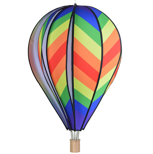 Hot Air Balloon Hanging Garden Spinner 26" - Vibrant Traditional Rainbow Design, Weather-Resistant Outdoor Decor, Durable & Lightweight for Patios, Yards, and Gardens - Eye-Catching Wind Spinner