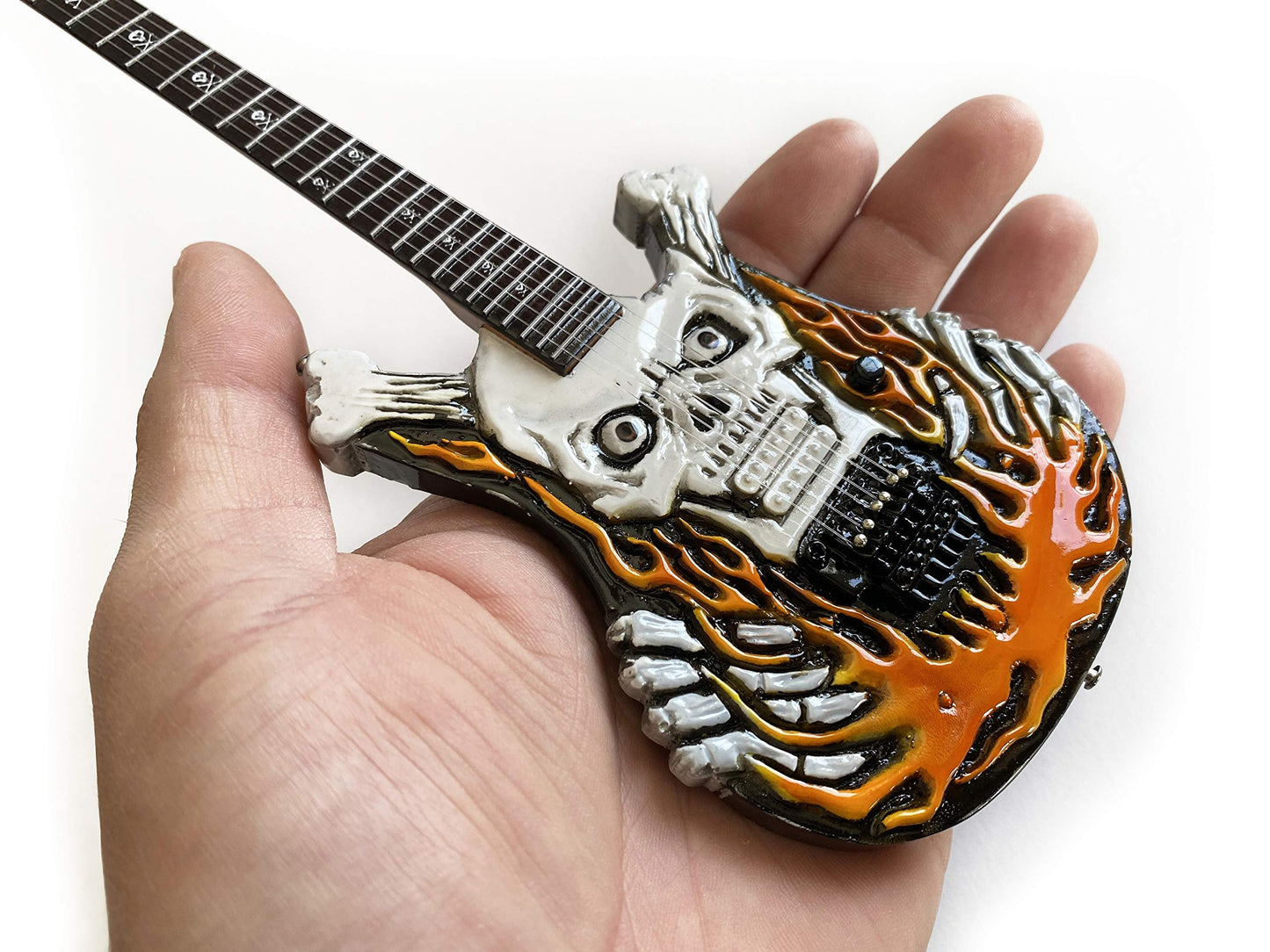 AXE HEAVEN Official George Lynch Signature ESP Flaming Skull Mini Guitar Replica