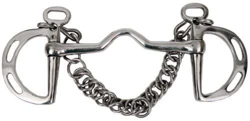 Showman Stainless Steel Slotted Kimberwick Bit w/ 5" Medium Port Mouth