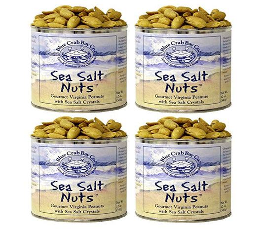Blue Crab Bay Co. Sea Salt Nuts, 12-Ounce Packages (Pack of 4)
