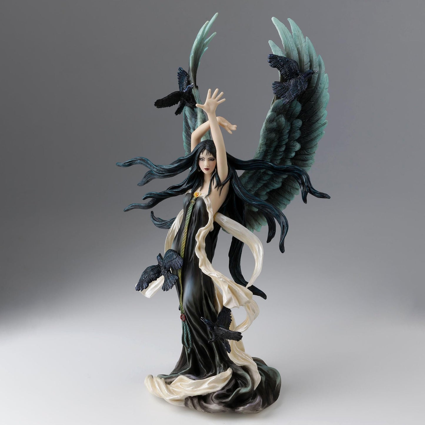 Veronese Design 12 5/8 Inch Faery of Ravens by Nene Thomas Resin Figurine Hand Painted Home Decoration