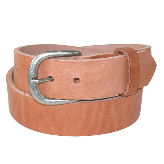 Boston Leather Men's Big & Tall Heavy Duty One Piece Leather Work Belt, 54, Tan