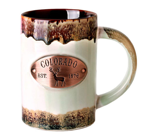Americaware 15 oz Reactive Glaze Colorado Copper Medallion Mug
