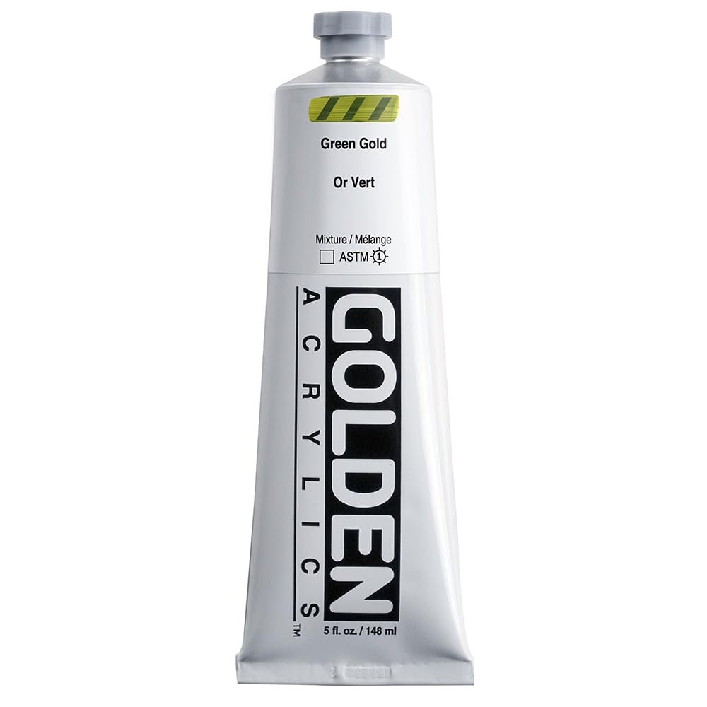 Heavy Body Acrylics by GOLDEN, Green Gold, 5 fl. oz. Tube, Professional Acrylic Paint, Transparent