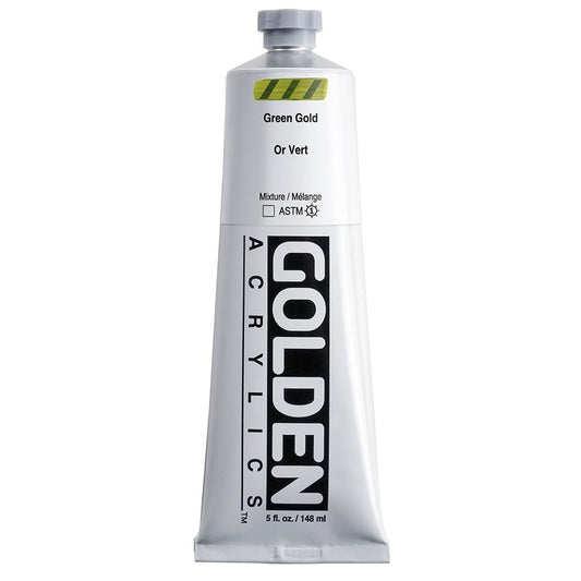 Heavy Body Acrylics by GOLDEN, Green Gold, 5 fl. oz. Tube, Professional Acrylic Paint, Transparent