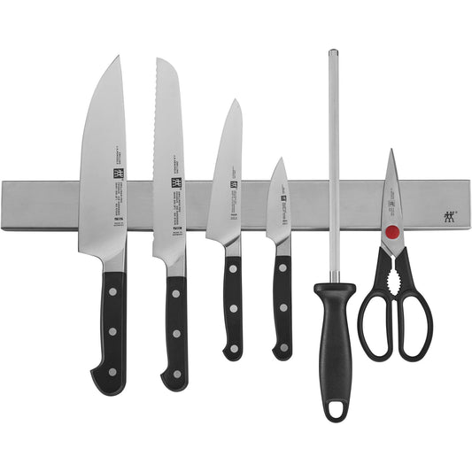 ZWILLING Pro Knife Set with Stainless Magnetic Knife Bar