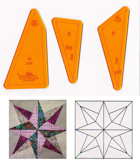North Star Tempters Acrylic Template Set Jen Kingwell 9" Block