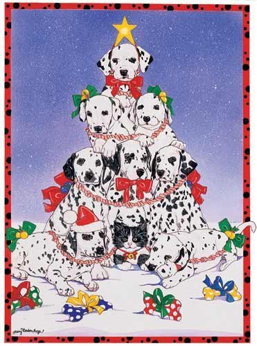 Pipsqueak Dalmatian Christmas Cards : 10 Holiday Cards with Red Envelopes - ADORABLE!