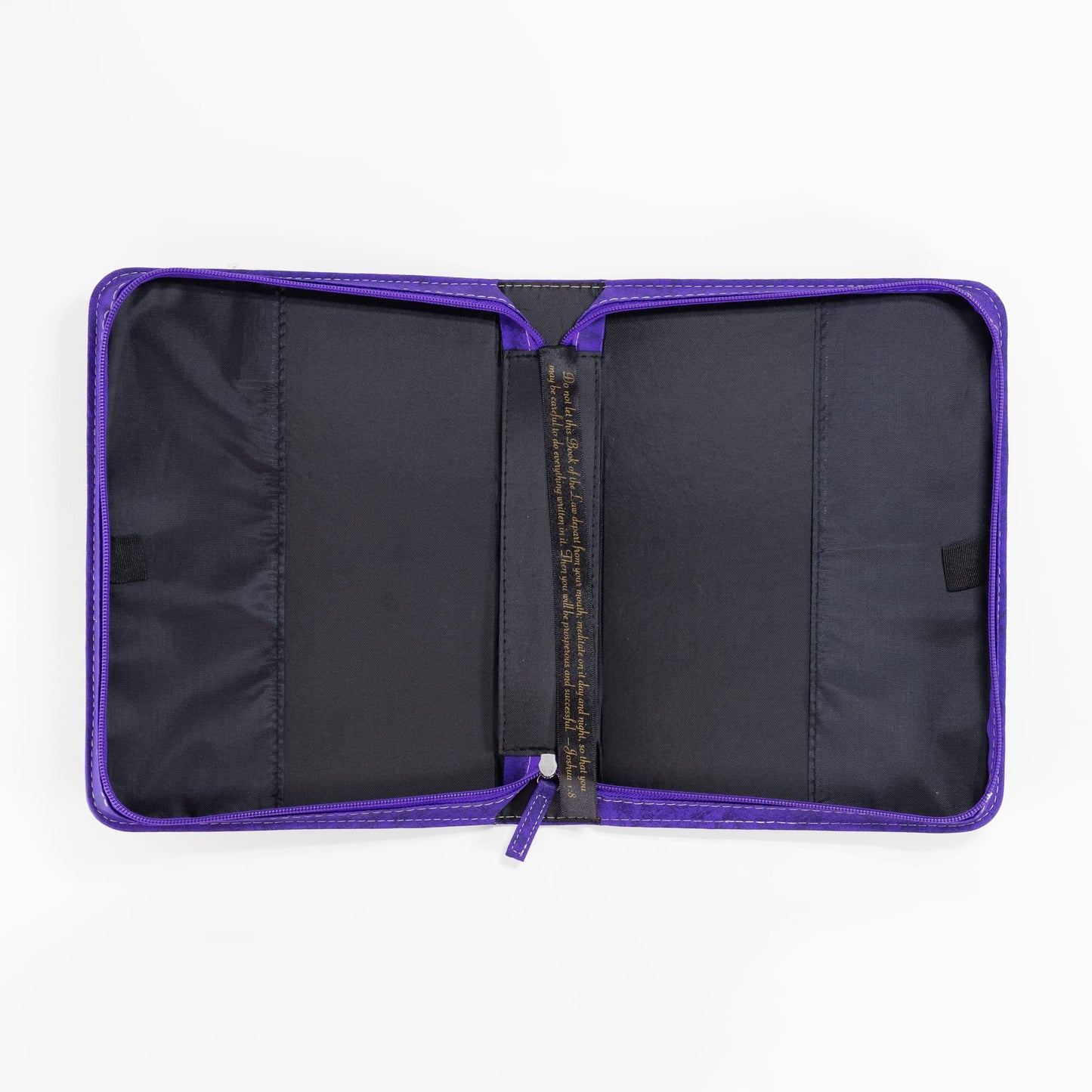 Hope Fill with Joy Purple Paisley 10 x 7 Vegan Leather Zippered Bible Cover with Handle, Large