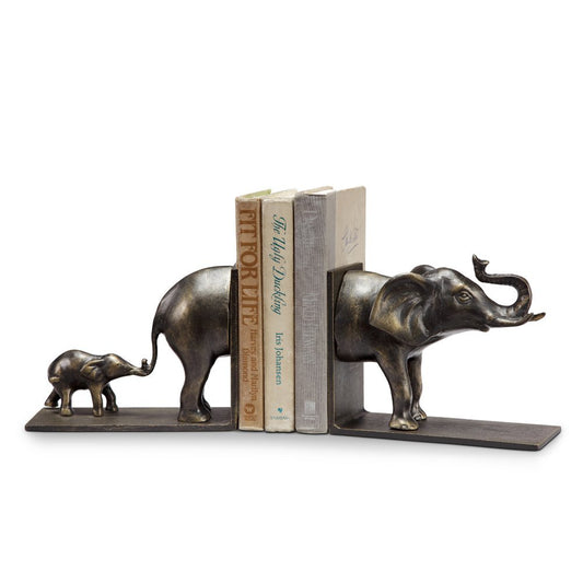 Elephant and Baby Bookends