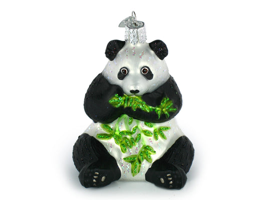 Old World Christmas Ornaments: Panda Glass Blown Ornaments for Christmas Tree