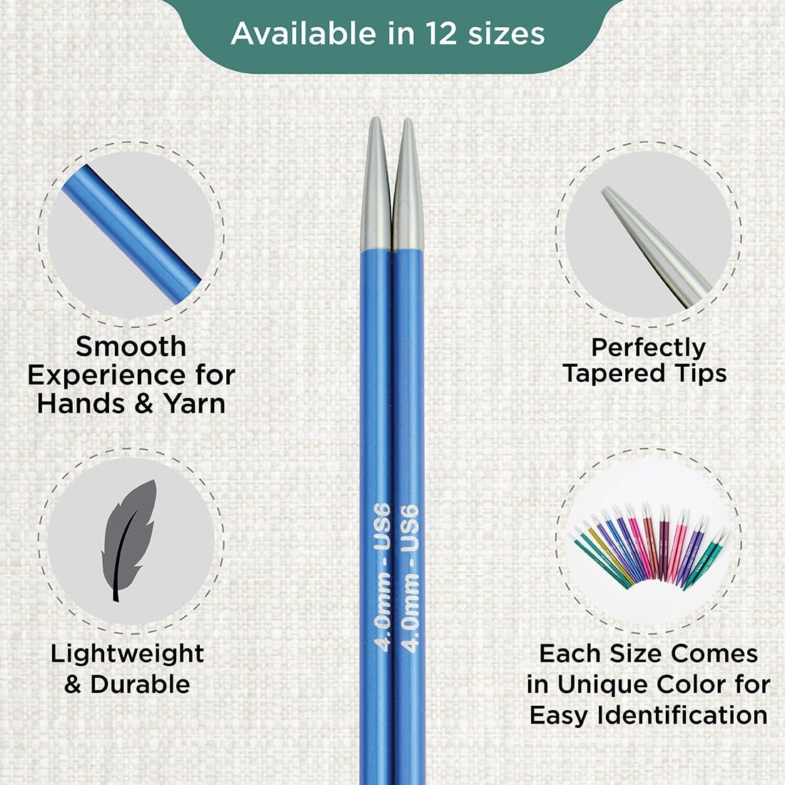 KnitPro Zing Interchangeable Circular Needles 4" (10cm)