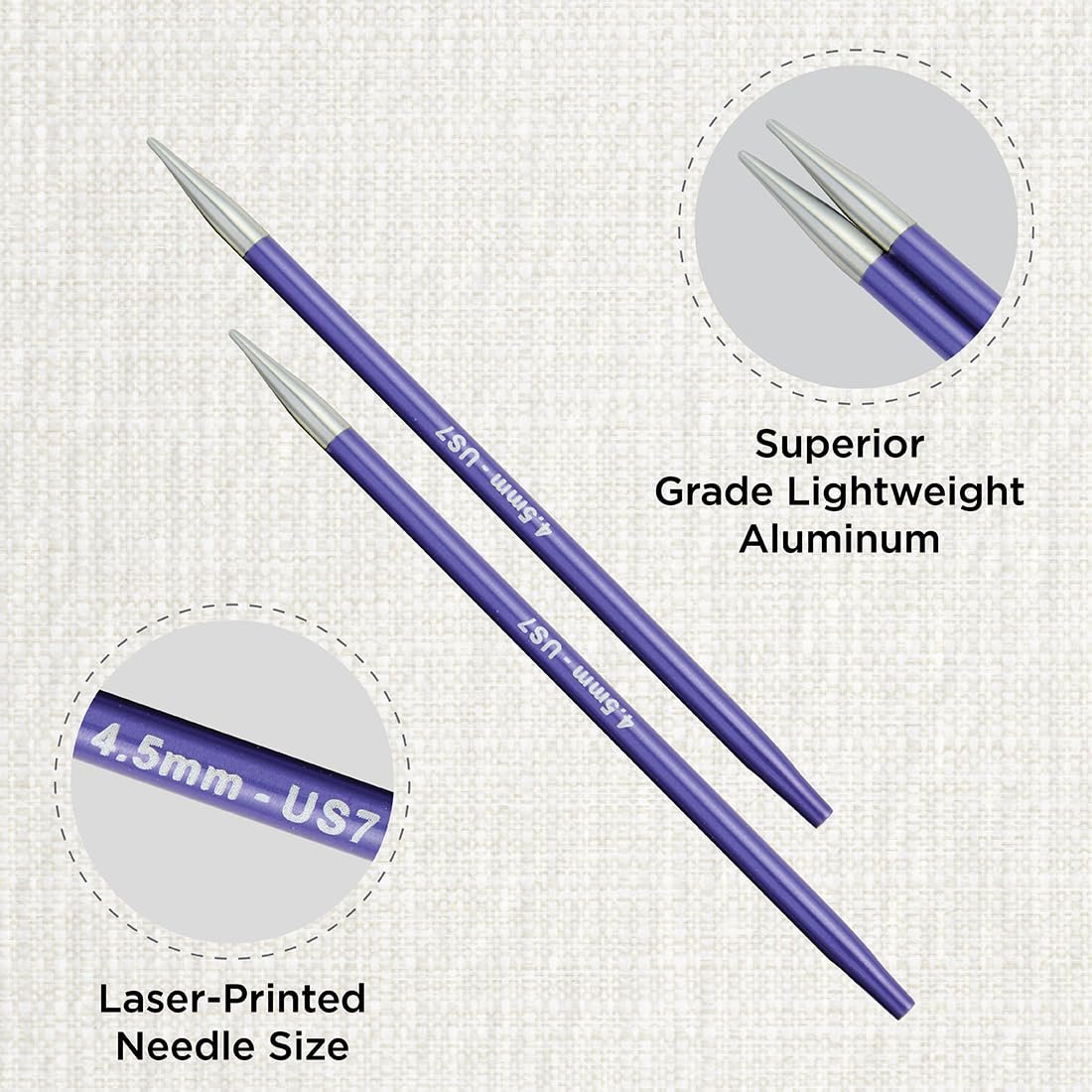 KnitPro Zing Interchangeable Circular Needles 4" (10cm)