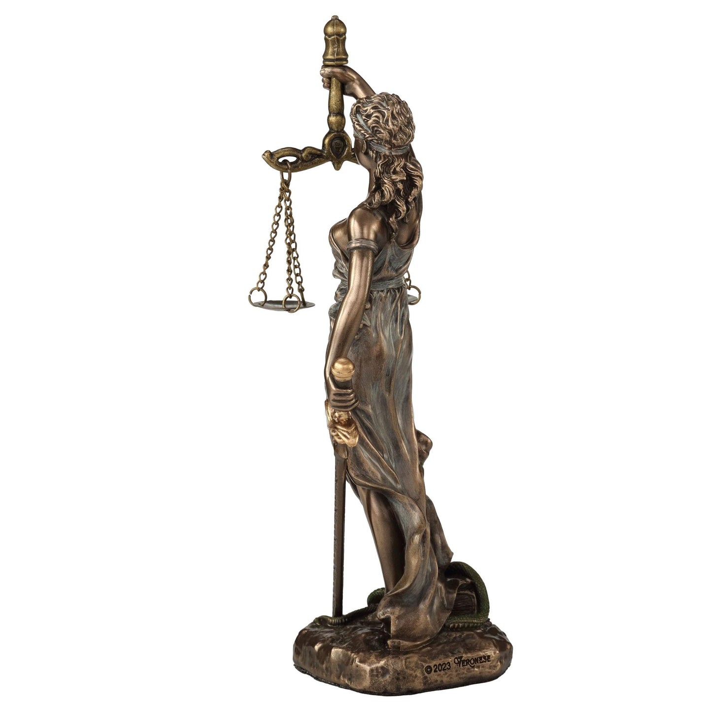 Veronese Design 6 1/2 Themis Greek Goddess of Justice Resin Sculpture Cold Cast Bronze Finish