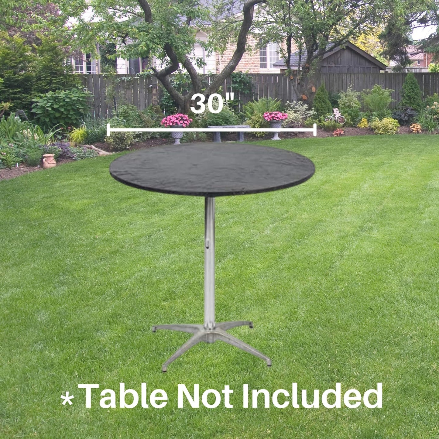 Kwik-Covers 30" Round Fitted Plastic Table Covers, Bundle of 5