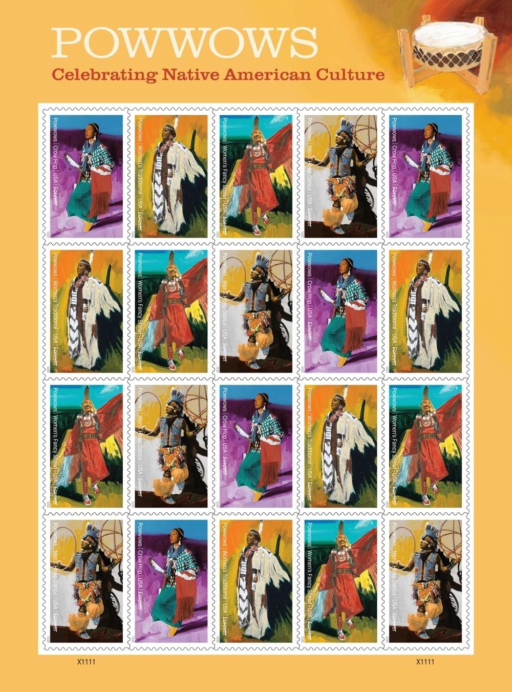 Powwows Celebrating Native American Culture 2025 (Sheet of 20) First-Class Mail Forever Postage Stamps