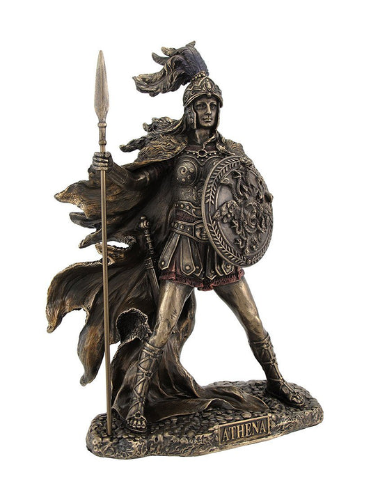 Veronese Design 10 1/4 Inch Athena Greek Goddess of Wisdom and War Cold Cast Resin Bronze Finish Sculpture