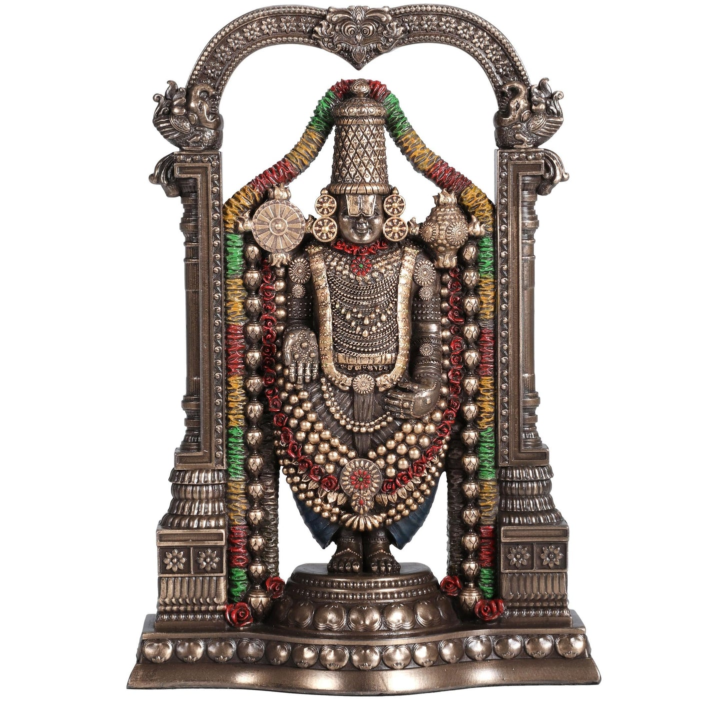 Veronese Design 8 3/8 Inch Lord Venkateswara as Balaji Cold Cast Resin Bronze Finish Statue