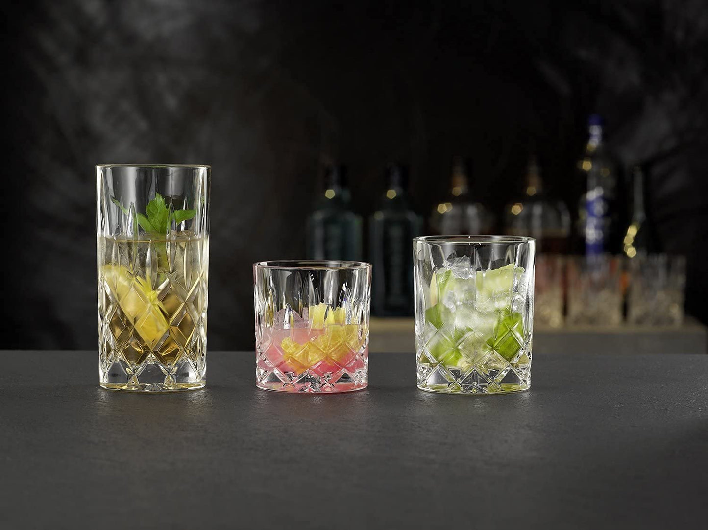 Nachtmann Noblesse Collection Long Drink Glasses | Set of 4 cocktail Cups | Made of Crystal Glass | 6-Inch Highball Glasses for Cocktails, Juice and other Mixed Drinks | 13-Ounces