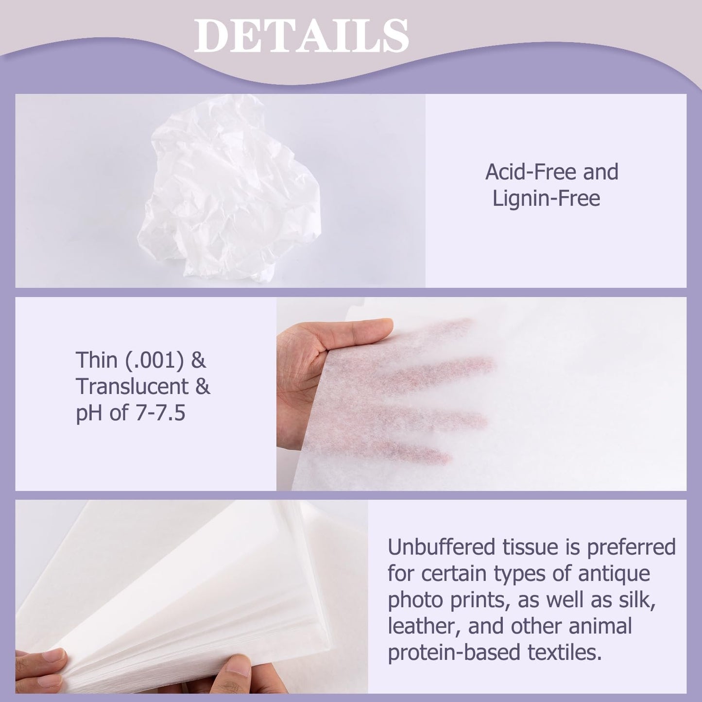 Lineco, Unbuffered Interleaving Tissue Paper, Unbuffered, Acid-Free, 30 x 40 Inches, Protect and Separate Prints, Documents, Letters, Newspaper, Prevent Harm to Your Products