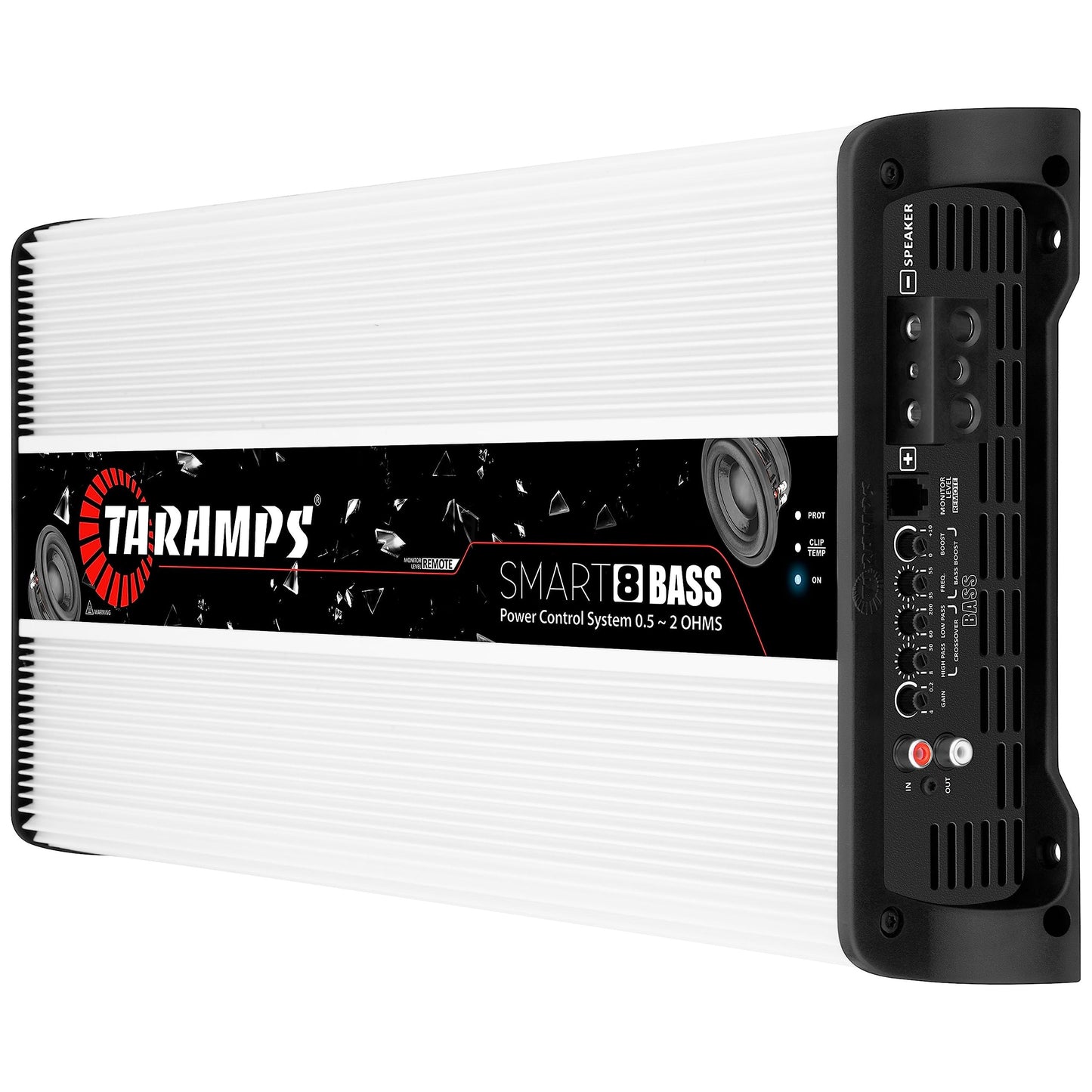 Taramps Smart 8 Bass 0.5 to 2 Ohms 8000 Watts RMS, Multi Impedance, 1 Channel, Amplifier for Car Subwoofer, High Power Class D, Mosfet Monoblock Digital, Smart 8k, Crossover Low Pass with Bass Boost