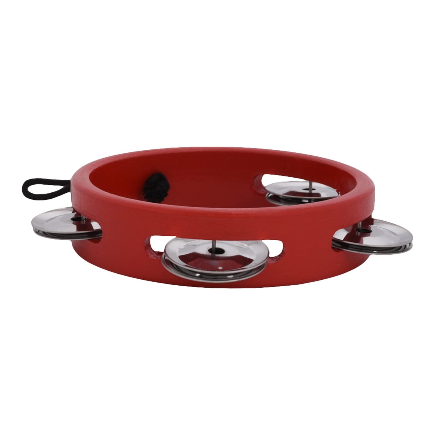 Broadway Gifts 4.7" Red Wood and Brass Tambourine Ornament Decoration