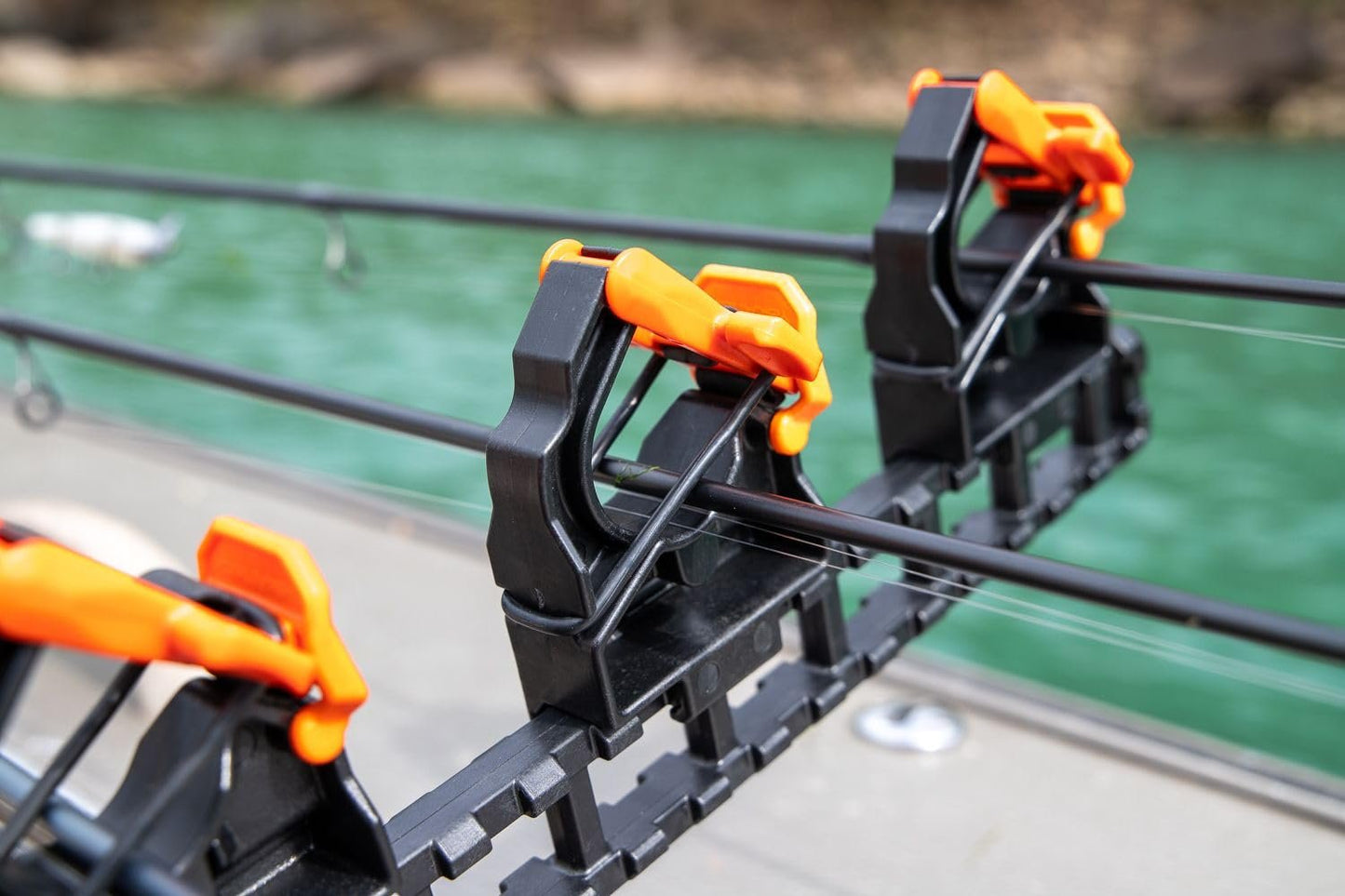 YakAttack SideStage Pro Rod Rack - Set of 2 with Style Options | Horizontal Fishing Rod Holder & Stager | Includes ClickTrac Rails & FlipGrips | Made in USA