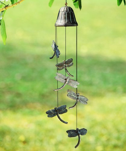 SPI Home Cast Iron Swooping Dragonfly Windchime