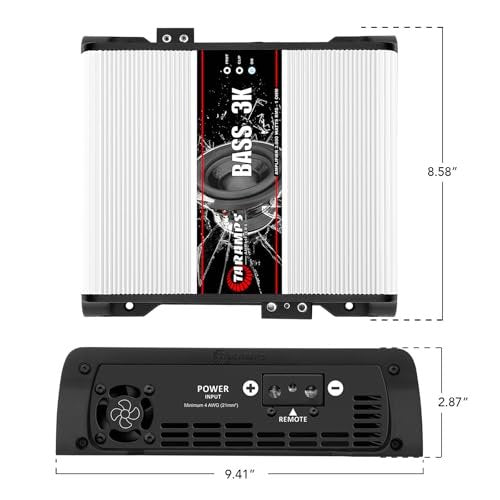 Taramps BASS 3k 1 Ohm 1 Channel Mosfet Amplifier 3000 Watts RMS, Monoblock, Subsonic Filter, Low Pass Crossover, Bass Boost, RCA, Class D, Car Audio System, Great for Subwoofers, Max Power