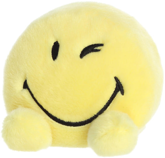 Aurora® Colorful SmileyWorld® Palm Pals™ Wink Stuffed Animal - Eye-Catching Designs - Whimsical Cuteness - Yellow 5 Inches