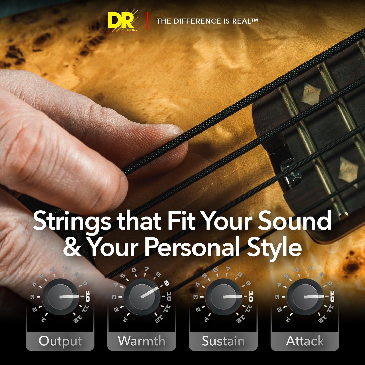 DR Strings BLACK BEAUTIES™ - BLACK Coloured Bass Strings