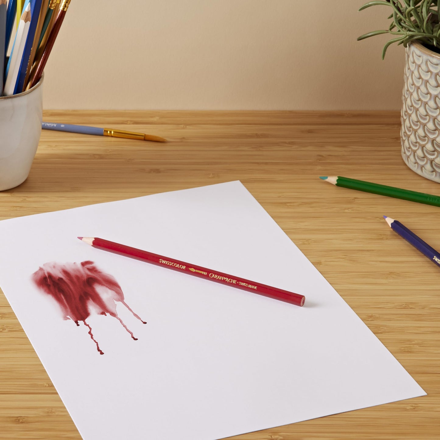 Caran Dache Swisscolor Wasserlösliches Künstler-Farbstift-Set aus Metall