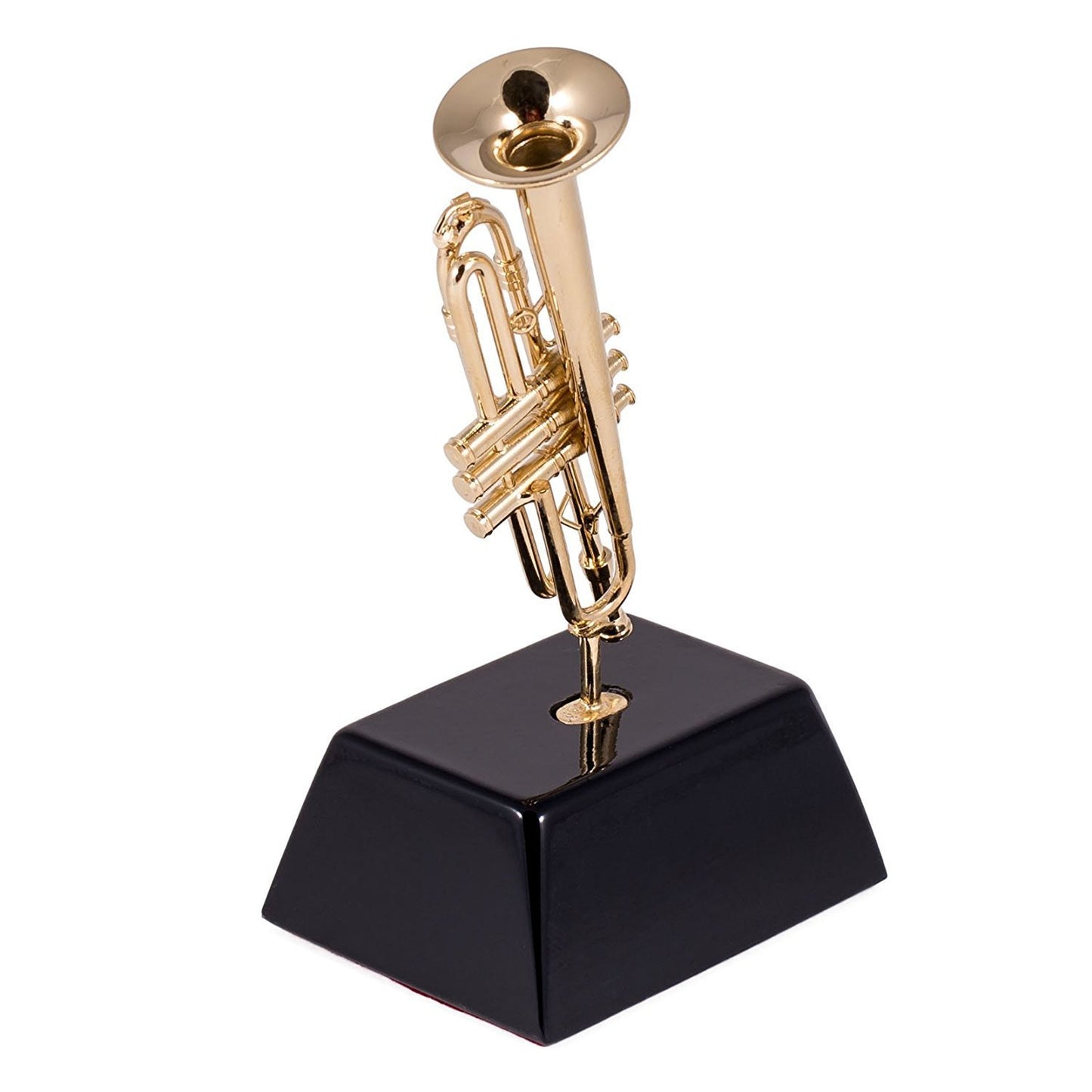 Broadway Gift Miniature Goldtone Trumpet 6 inch Decorative Figurine with Base