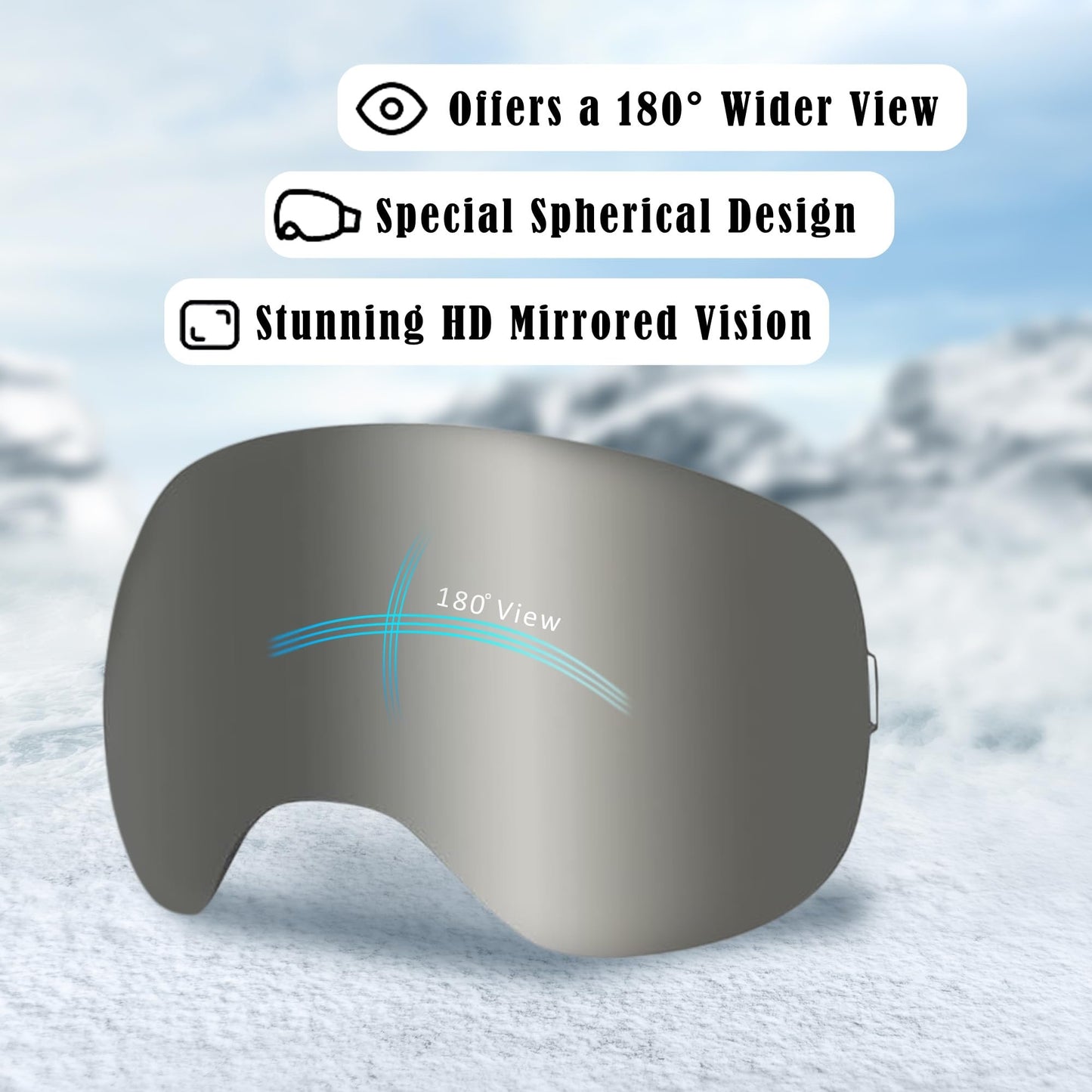 Daytona Helmets Snowboard Goggles - Anti Fog Ski Goggles For Men, Women & Youth - Anti Scratch Ski Goggles For UV Protection