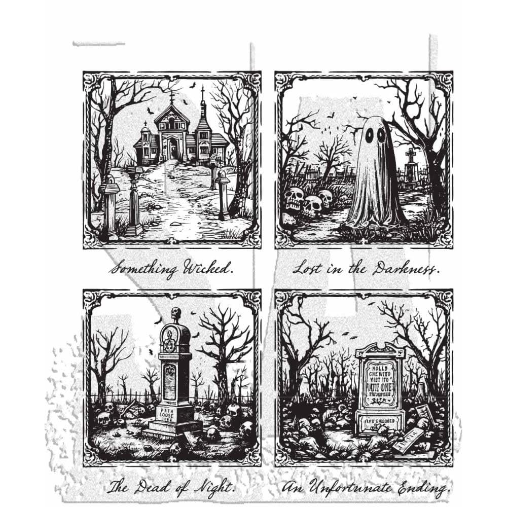 Tim Holtz Cling Stamps Framed Frights - CMS494