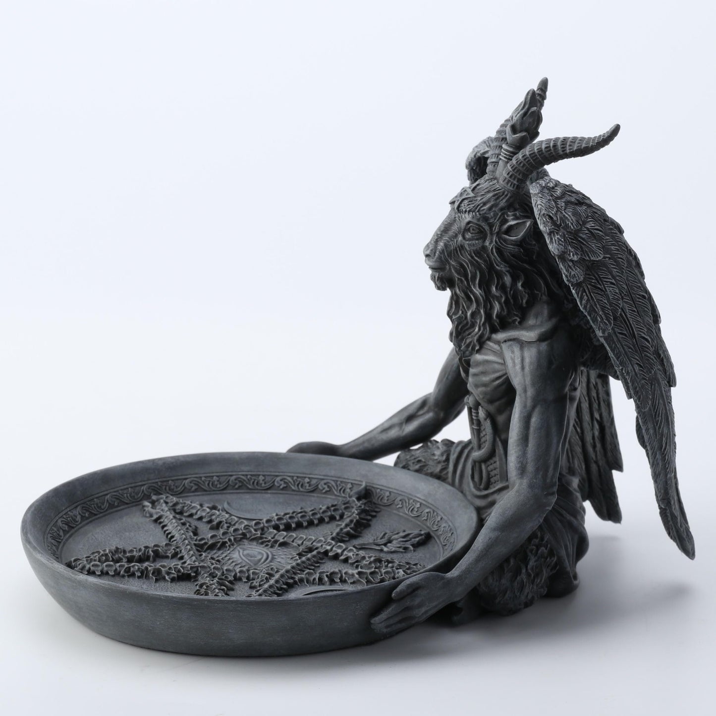 Veronese Design 5 3/4 Inch Baphomet Altar Offering Dish Stone Finish Resin Figurine