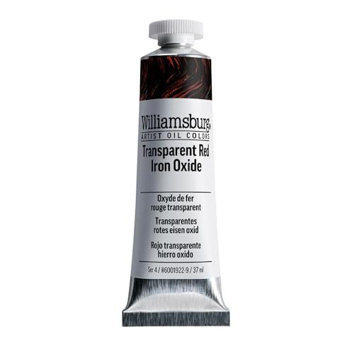 Williamsburg Artist Oil Colors by GOLDEN, Transparent Red Iron Oxide, 37 ml tube, Professional Oil Paint, Transparent