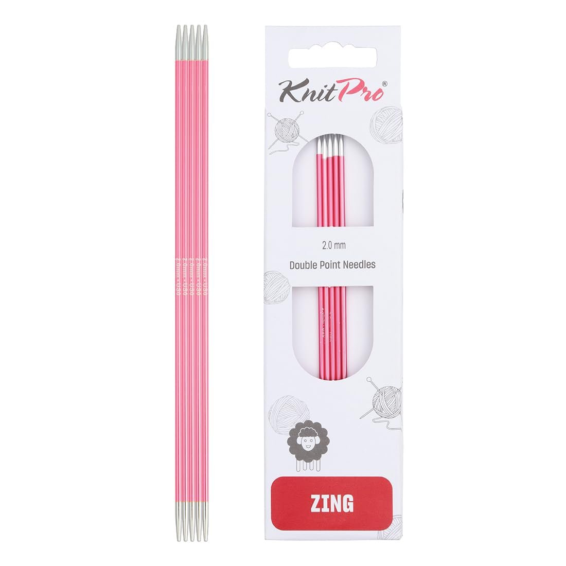 KnitPro Zing Double Pointed Needles 8" (20cm)