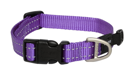 Rogz Utility Medium 5/8-Inch Reflective Stitching Snake Dog Collar