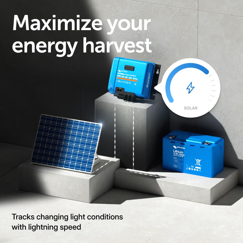 Victron Energy SmartSolar MPPT MC4 Compatible VE. Can Solar Charge Controller (Bluetooth) - Charge Controllers for Solar Panels - 12/24/36/48-Volt