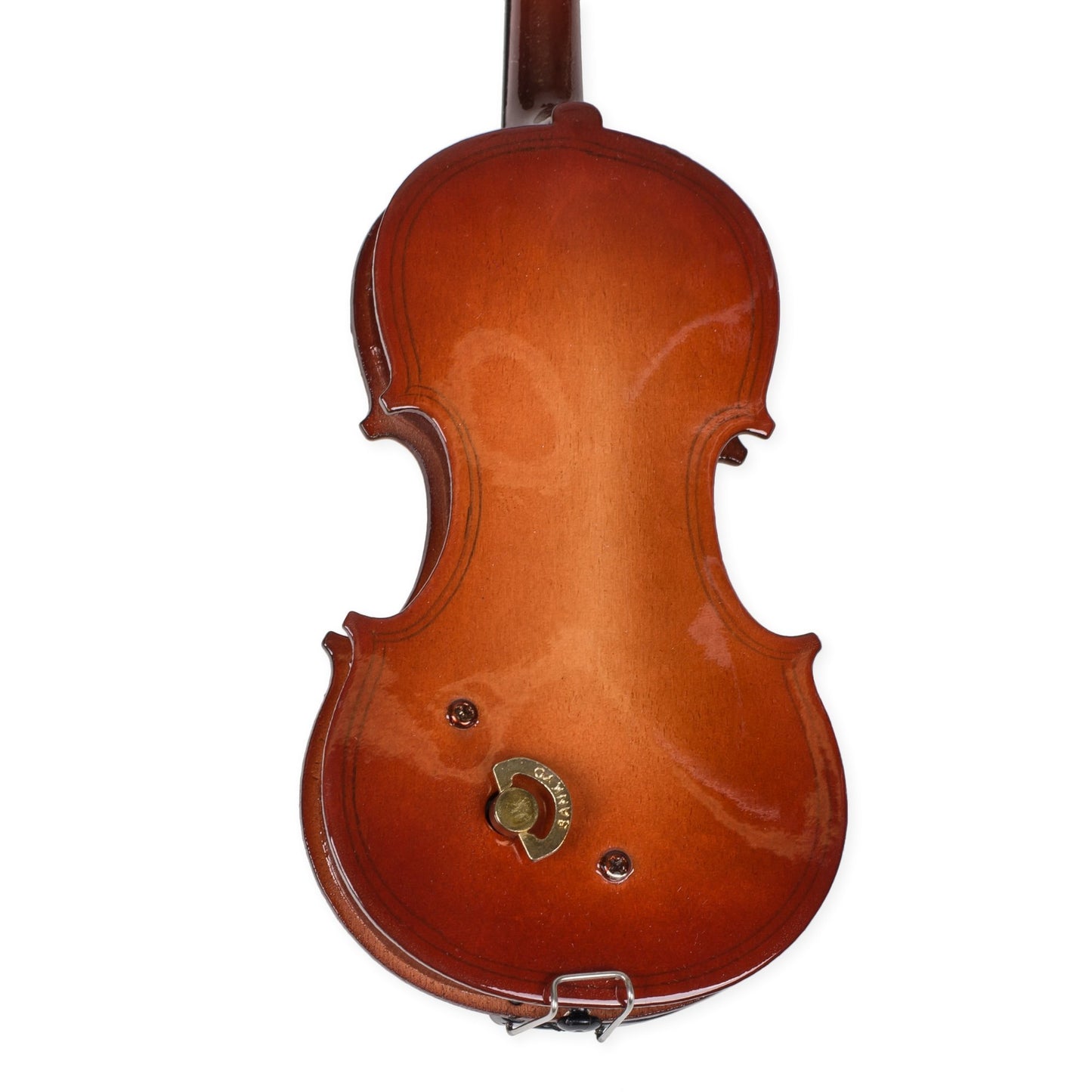 Broadway Gift Co. Intricate Classic Violin Rich Mahogany Tone 3 x 7 Wood Music Box Figurine